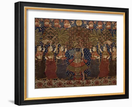A Gold Chintz Pichhavai of Krishna-null-Framed Giclee Print
