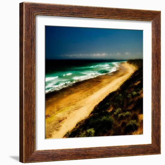 A Golden Beach in Australia-Trigger Image-Framed Photographic Print