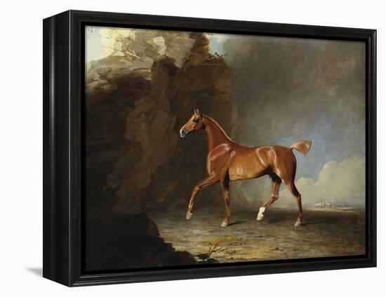 A Golden Chestnut Racehorse by a Rock Formation, 1800-Benjamin Marshall-Framed Premier Image Canvas