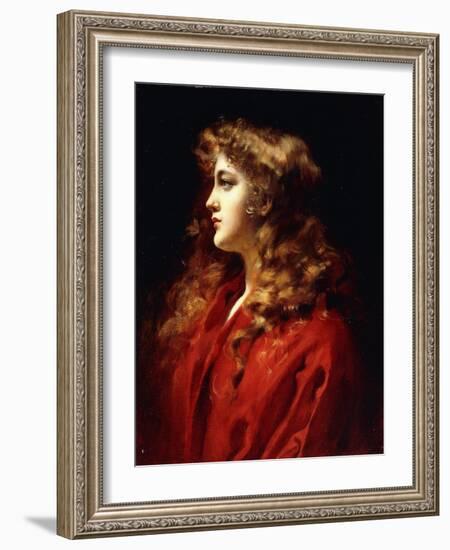 A Golden Haired Beauty-Leopold Schmutzler-Framed Giclee Print