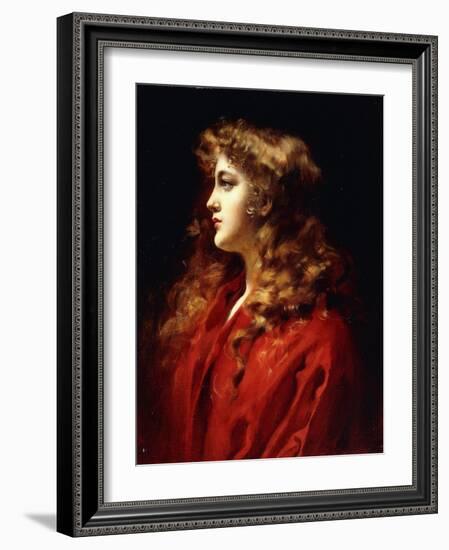 A Golden Haired Beauty-Leopold Schmutzler-Framed Giclee Print