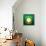 A Golden Soccer Ball with Laurel Wreath Against Shining Stars and Green-Olena Bogadereva-Framed Stretched Canvas displayed on a wall