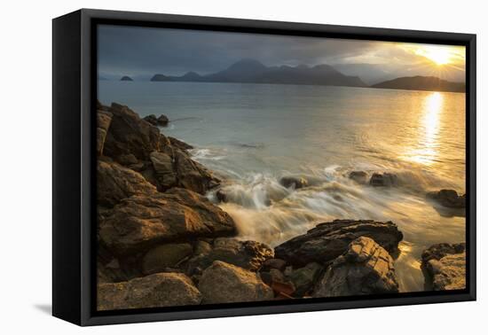 A Golden Sunset on Praia Da Almada in Ubatuba, Sao Paulo State, Brazil-Alex Saberi-Framed Premier Image Canvas