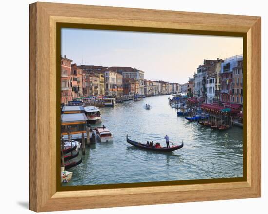 A Gondola Crossing the Grand Canal, Venice, UNESCO World Heritage Site, Veneto, Italy, Europe-Amanda Hall-Framed Premier Image Canvas