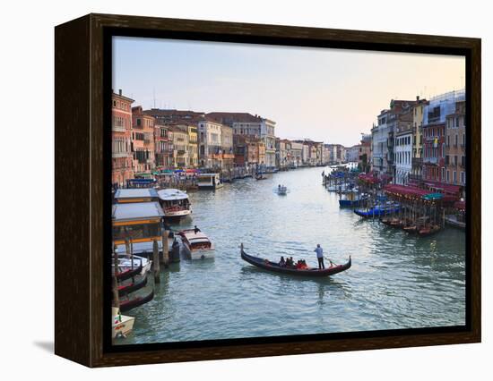 A Gondola Crossing the Grand Canal, Venice, UNESCO World Heritage Site, Veneto, Italy, Europe-Amanda Hall-Framed Premier Image Canvas