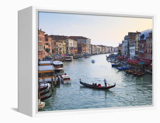 A Gondola Crossing the Grand Canal, Venice, UNESCO World Heritage Site, Veneto, Italy, Europe-Amanda Hall-Framed Premier Image Canvas