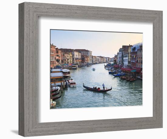 A Gondola Crossing the Grand Canal, Venice, UNESCO World Heritage Site, Veneto, Italy, Europe-Amanda Hall-Framed Photographic Print