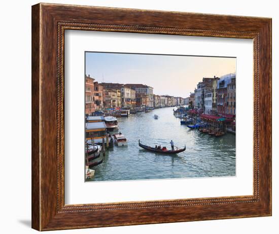 A Gondola Crossing the Grand Canal, Venice, UNESCO World Heritage Site, Veneto, Italy, Europe-Amanda Hall-Framed Photographic Print