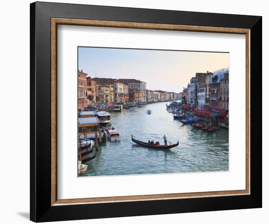 A Gondola Crossing the Grand Canal, Venice, UNESCO World Heritage Site, Veneto, Italy, Europe-Amanda Hall-Framed Photographic Print