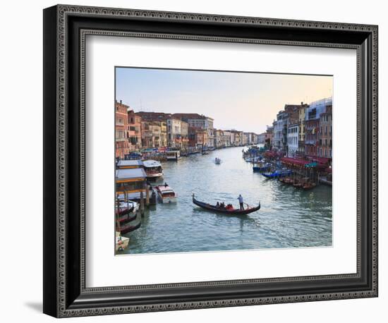 A Gondola Crossing the Grand Canal, Venice, UNESCO World Heritage Site, Veneto, Italy, Europe-Amanda Hall-Framed Photographic Print