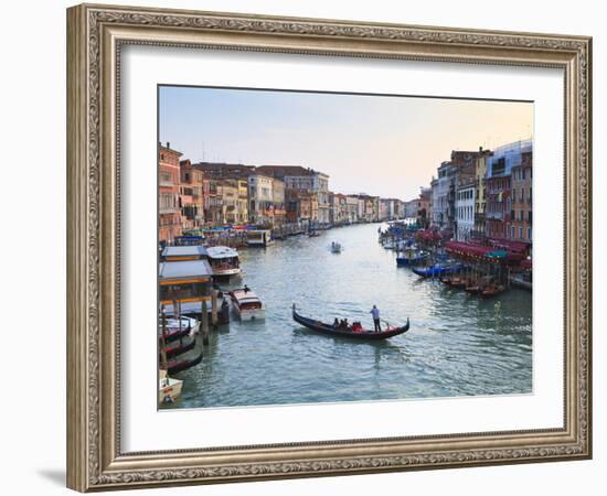 A Gondola Crossing the Grand Canal, Venice, UNESCO World Heritage Site, Veneto, Italy, Europe-Amanda Hall-Framed Photographic Print