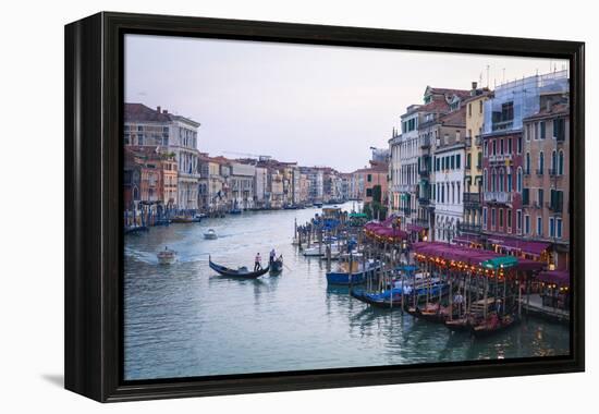 A Gondola Crossing the Grand Canal, Venice, UNESCO World Heritage Site, Veneto, Italy, Europe-Amanda Hall-Framed Premier Image Canvas