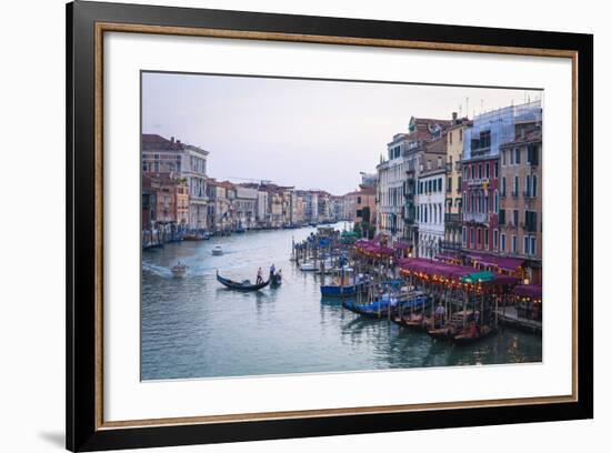 A Gondola Crossing the Grand Canal, Venice, UNESCO World Heritage Site, Veneto, Italy, Europe-Amanda Hall-Framed Photographic Print