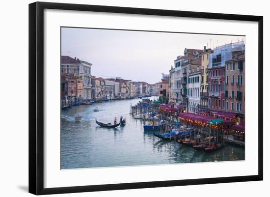 A Gondola Crossing the Grand Canal, Venice, UNESCO World Heritage Site, Veneto, Italy, Europe-Amanda Hall-Framed Photographic Print