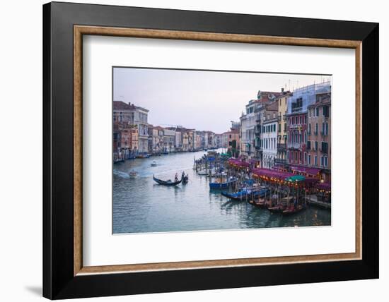 A Gondola Crossing the Grand Canal, Venice, UNESCO World Heritage Site, Veneto, Italy, Europe-Amanda Hall-Framed Premium Photographic Print