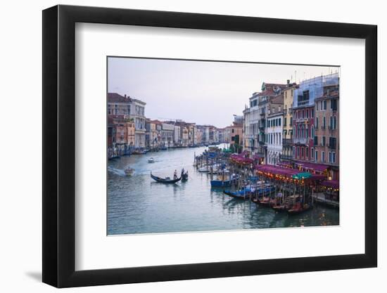 A Gondola Crossing the Grand Canal, Venice, UNESCO World Heritage Site, Veneto, Italy, Europe-Amanda Hall-Framed Photographic Print