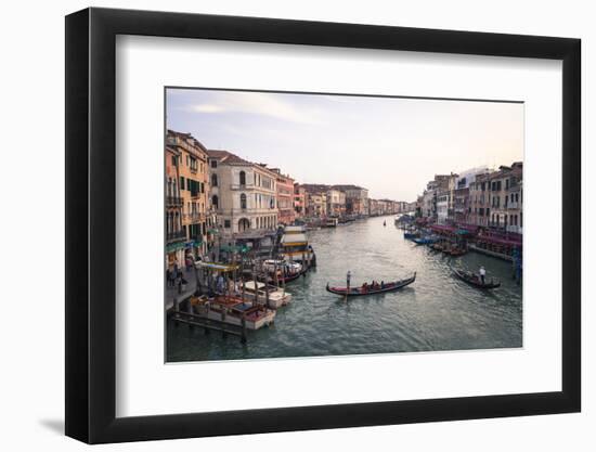 A Gondola Crossing the Grand Canal, Venice, UNESCO World Heritage Site, Veneto, Italy, Europe-Amanda Hall-Framed Photographic Print