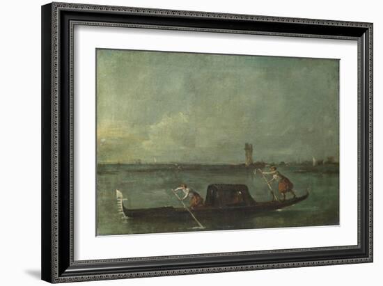 A Gondola on the Lagoon Near Mestre, after 1780-Francesco Guardi-Framed Giclee Print