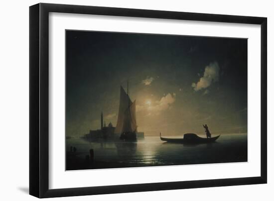 A Gondolier in Venice at Night, 1843-Ivan Konstantinovich Aivazovsky-Framed Giclee Print
