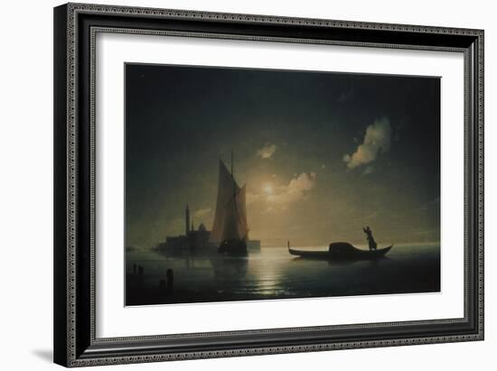 A Gondolier in Venice at Night, 1843-Ivan Konstantinovich Aivazovsky-Framed Giclee Print