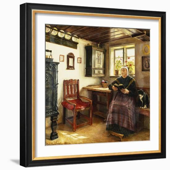 A Good Book, 1899-Anne Marie Hansen-Framed Giclee Print