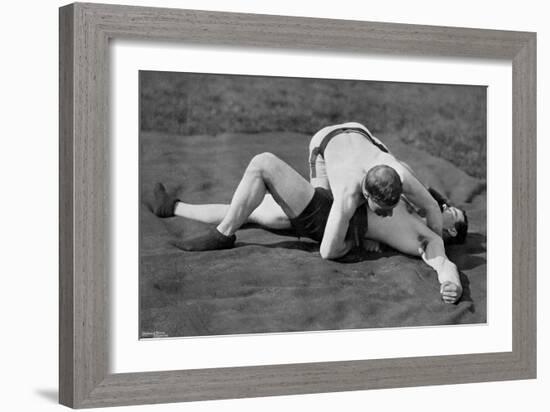 A Good Fall, Wrestling Display, Aldershot, Hampshire, 1896-Gregory & Co-Framed Giclee Print