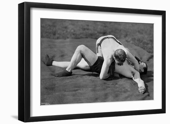 A Good Fall, Wrestling Display, Aldershot, Hampshire, 1896-Gregory & Co-Framed Giclee Print