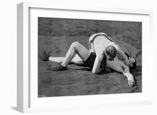 A Good Fall, Wrestling Display, Aldershot, Hampshire, 1896-Gregory & Co-Framed Giclee Print