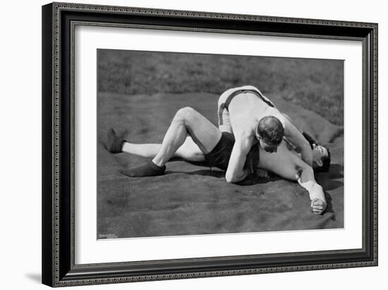 A Good Fall, Wrestling Display, Aldershot, Hampshire, 1896-Gregory & Co-Framed Giclee Print