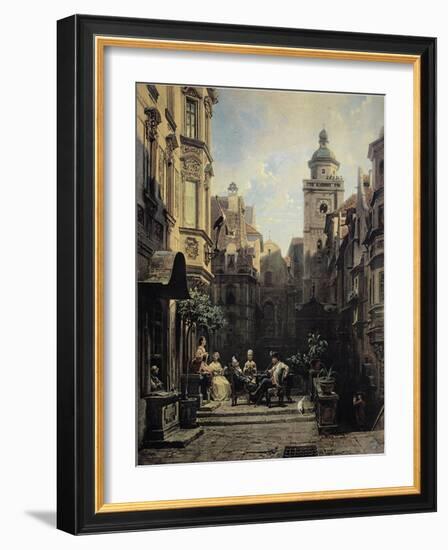 A Good Gossip-Carl Spitzweg-Framed Giclee Print