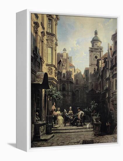 A Good Gossip-Carl Spitzweg-Framed Premier Image Canvas