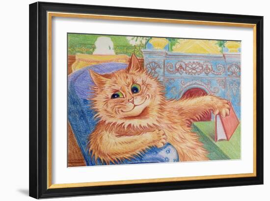 A Good Read-Louis Wain-Framed Giclee Print