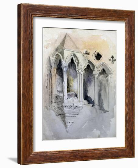 A Gothic Stairway in Chester Cathedral-John Ruskin-Framed Giclee Print