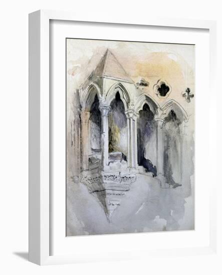 A Gothic Stairway in Chester Cathedral-John Ruskin-Framed Giclee Print