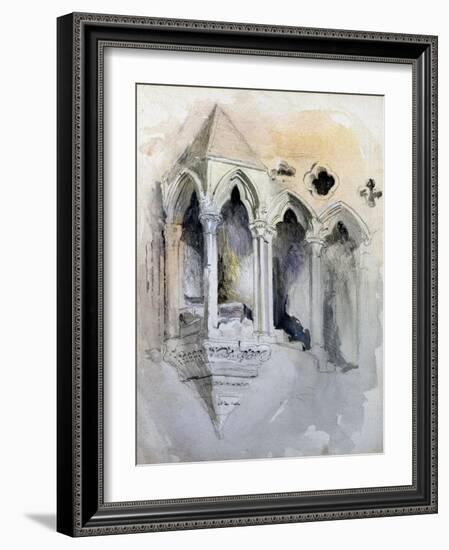 A Gothic Stairway in Chester Cathedral-John Ruskin-Framed Giclee Print