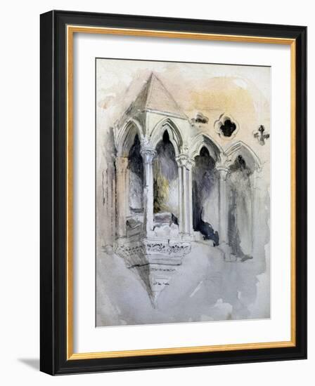 A Gothic Stairway in Chester Cathedral-John Ruskin-Framed Giclee Print