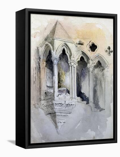 A Gothic Stairway in Chester Cathedral-John Ruskin-Framed Premier Image Canvas