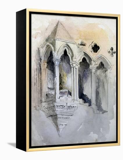 A Gothic Stairway in Chester Cathedral-John Ruskin-Framed Premier Image Canvas