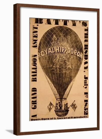 A Grand Balloon Ascent, Batty's, Thursday, July 1St, 1852-null-Framed Giclee Print