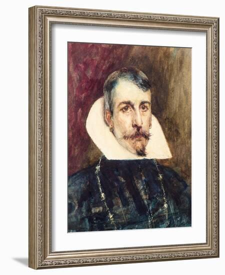 A Grandee of Spain, C.1892 (W/C)-John Pettie-Framed Giclee Print