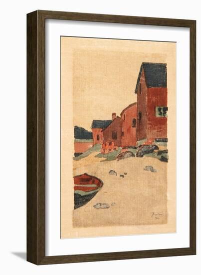 A Gray Day (Houses on a Beach), C.1895-Arthur Wesley Dow-Framed Giclee Print