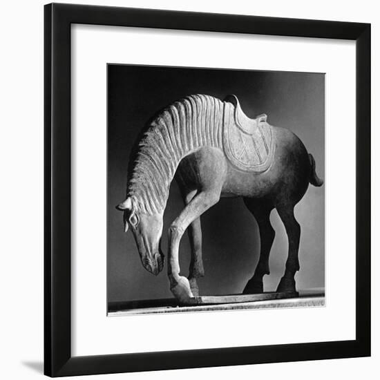 A grazing horse. China, thought to be Six Dynasties,c.AD220-580-Werner Forman-Framed Giclee Print