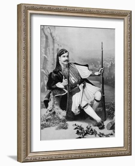 A Greek Evzone, Late 19th Century-Aristotelis Rhomaides-Framed Photographic Print