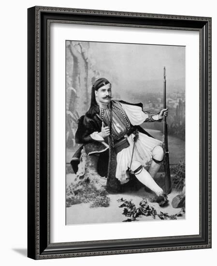 A Greek Evzone, Late 19th Century-Aristotelis Rhomaides-Framed Photographic Print