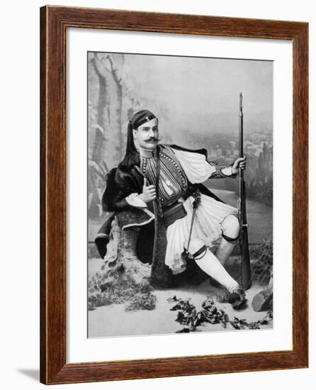 A Greek Evzone, Late 19th Century-Aristotelis Rhomaides-Framed Photographic Print