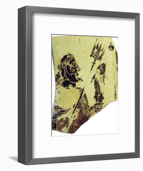 A Greek pottery fragment with the image of Poseidon. Artist: Unknown-Unknown-Framed Giclee Print