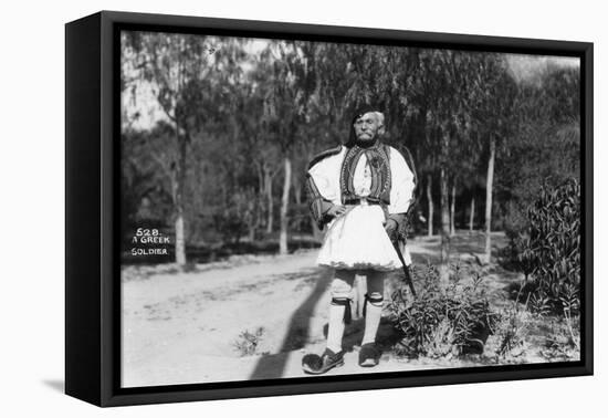 A Greek Soldier in Traditional Uniform, C1920s-C1930s-null-Framed Premier Image Canvas