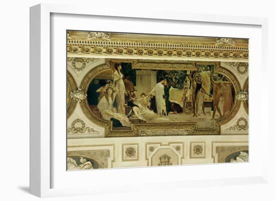 A Greek Travelling Theatre (Il Carro Di Thespis), Ceiling Fresco, 1884-1887-Gustav Klimt-Framed Giclee Print