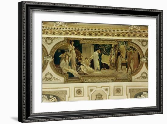 A Greek Travelling Theatre (Il Carro Di Thespis), Ceiling Fresco, 1884-1887-Gustav Klimt-Framed Giclee Print