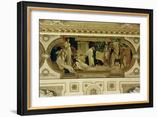 A Greek Travelling Theatre (Il Carro Di Thespis), Ceiling Fresco, 1884-1887-Gustav Klimt-Framed Giclee Print